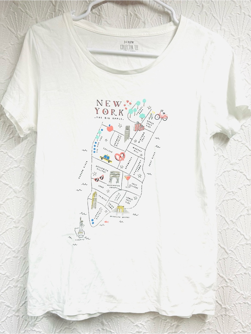 J. Crew White New York Map Graphic Short Sleeve Tee
